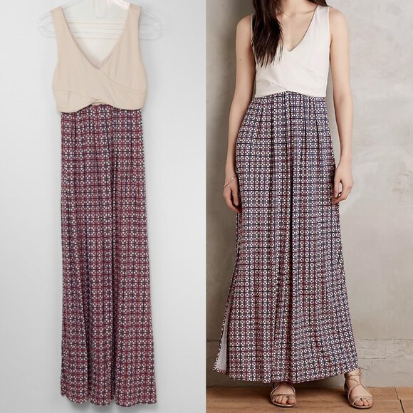 Anthropologie Dresses & Skirts - Anthropologie Maeve Elysian Maxi Dress Sleeveless Neutral Multicolor XS Petite